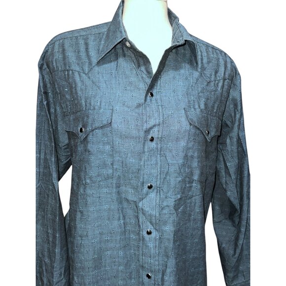 Panhandle Slim Eyelet Cutout Button Down Collared Shirt Sz 34 ( XL) Mens 16.5" N - Picture 7 of 12